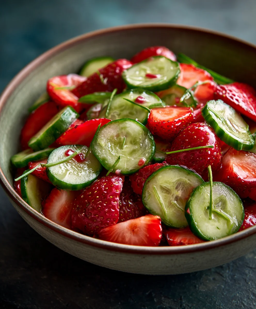Refreshing Cucumber Strawberry Salad- Easy Summer Recipe