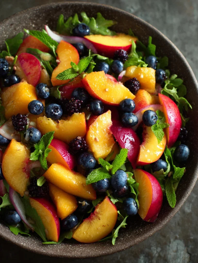 Peach Blueberry Non-Non-Non-Alcoholic Alternativeic Non-Alcoholic Ale Salad – Refreshing Summer Bite
