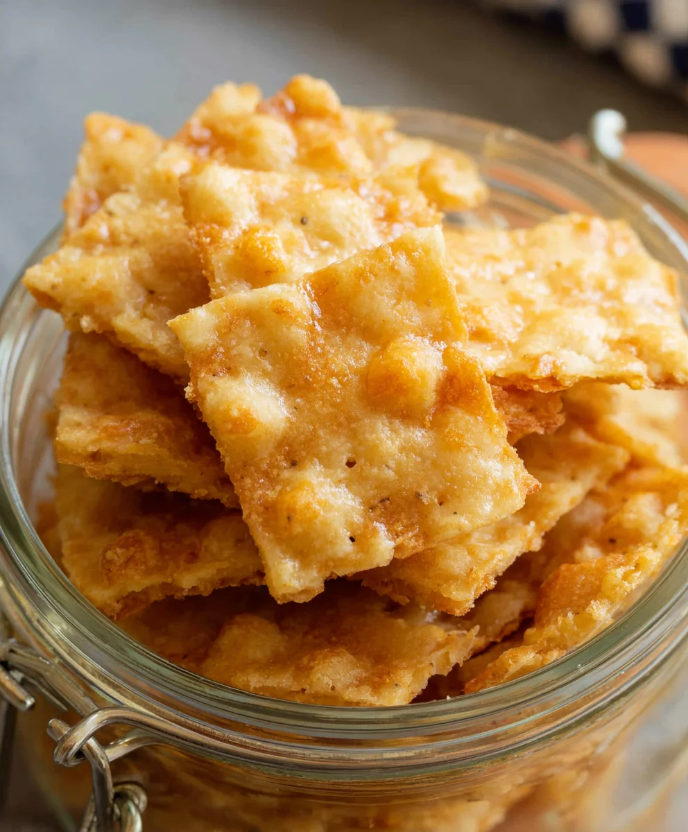Easy Sourdough Cheddar Crackers - Crispy & Flavorful