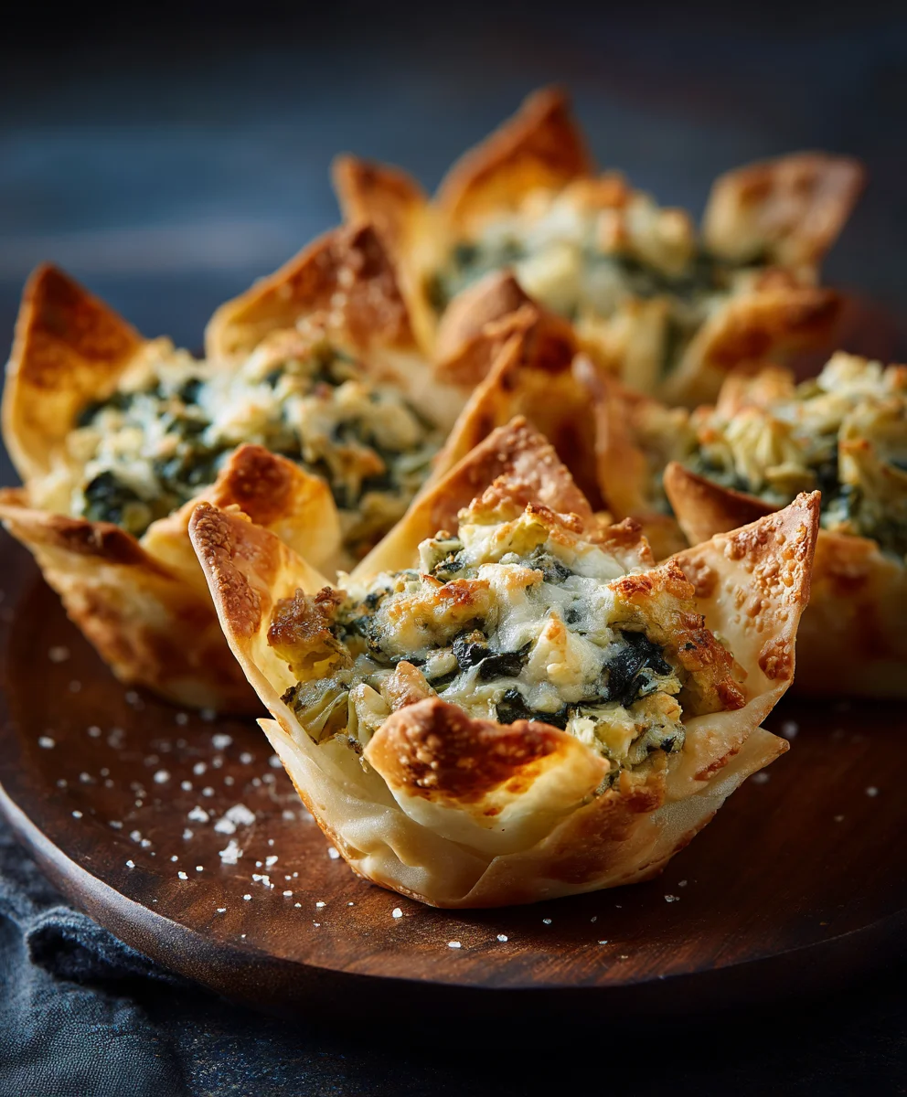 Spinach Artichoke Wonton Cups Delicious & Easy