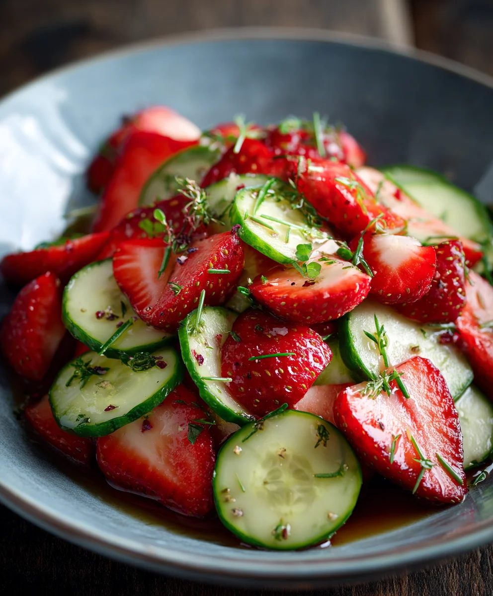 Refreshing Cucumber Strawberry Salad- Easy Summer Recipe