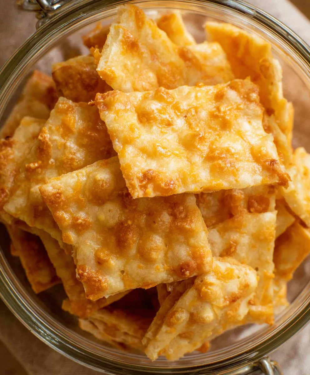 Easy Sourdough Cheddar Crackers - Crispy & Flavorful