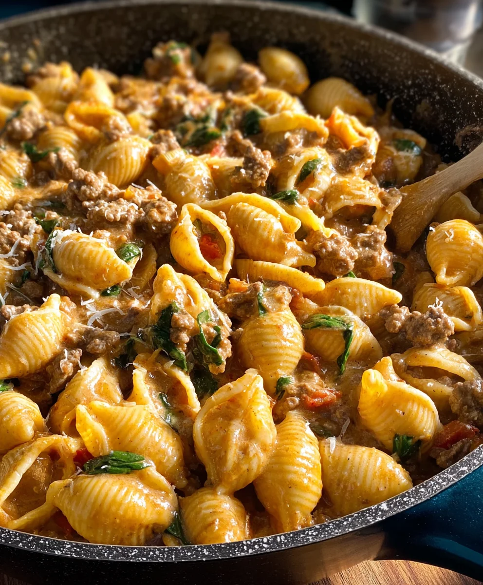 Creamy Beef and Shells-Quick Weeknight Dinner