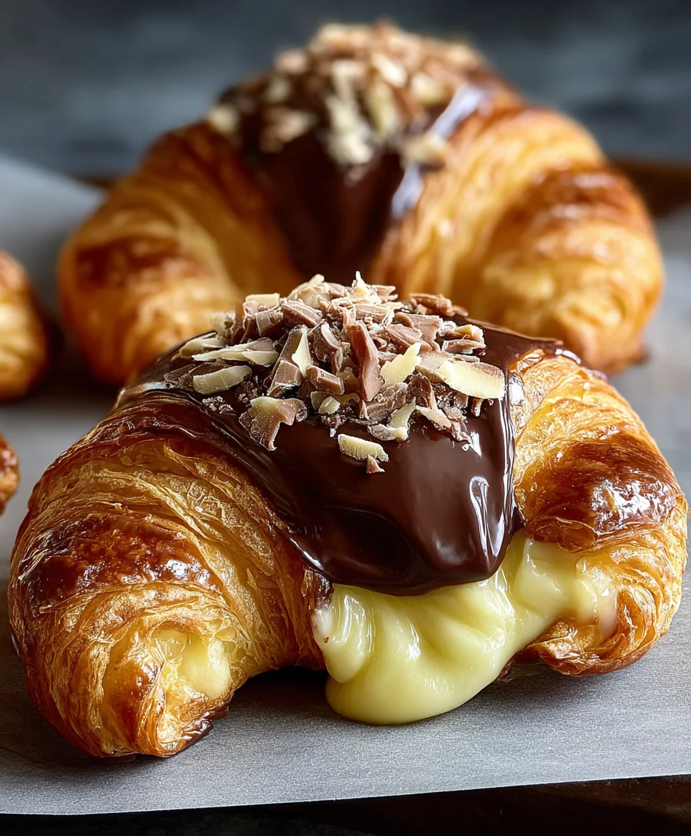 Boston Cream Pie Croissants- Decadent Pastry Treat