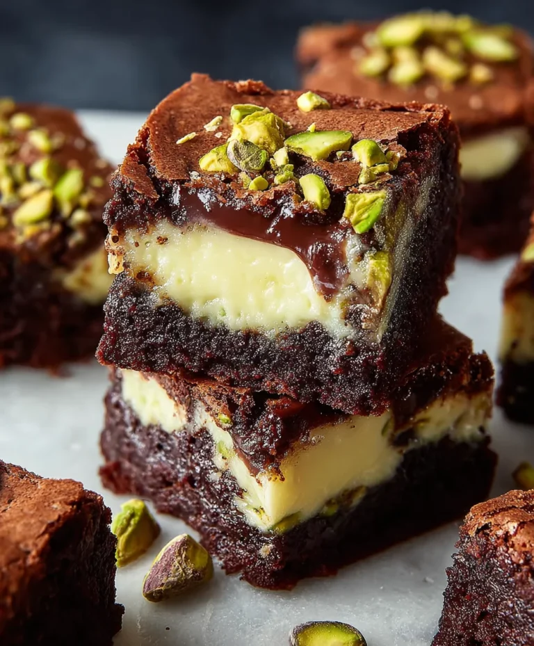 Pistachio Cheesecake Brownies – Decadent & Delicious