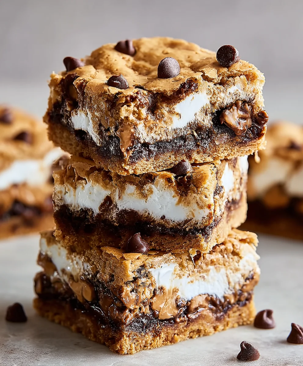 Peanut Butter Smores Blondies-Decadent Treat
