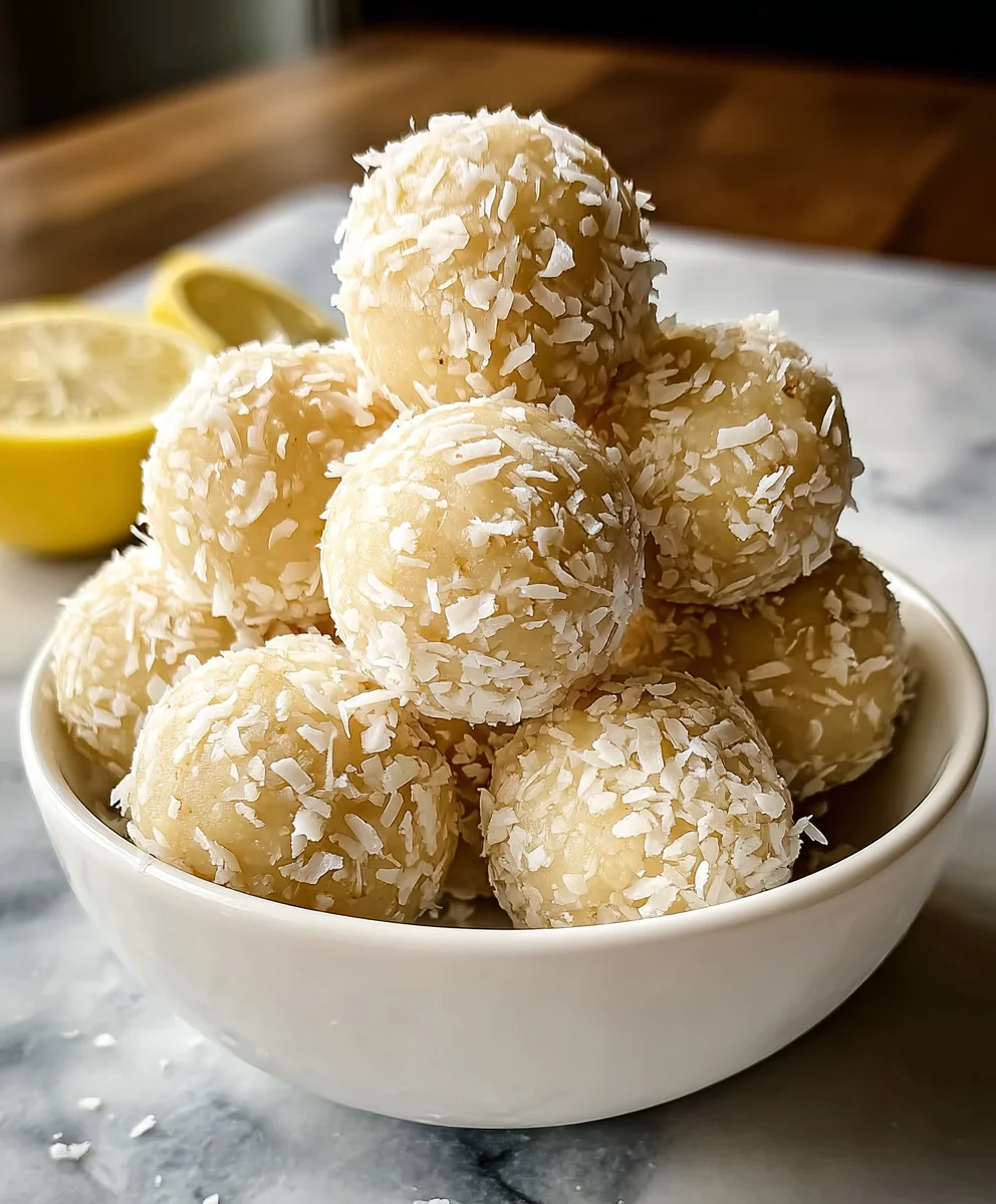 Lemon Coconut Protein Balls-Healthy Energy Bites