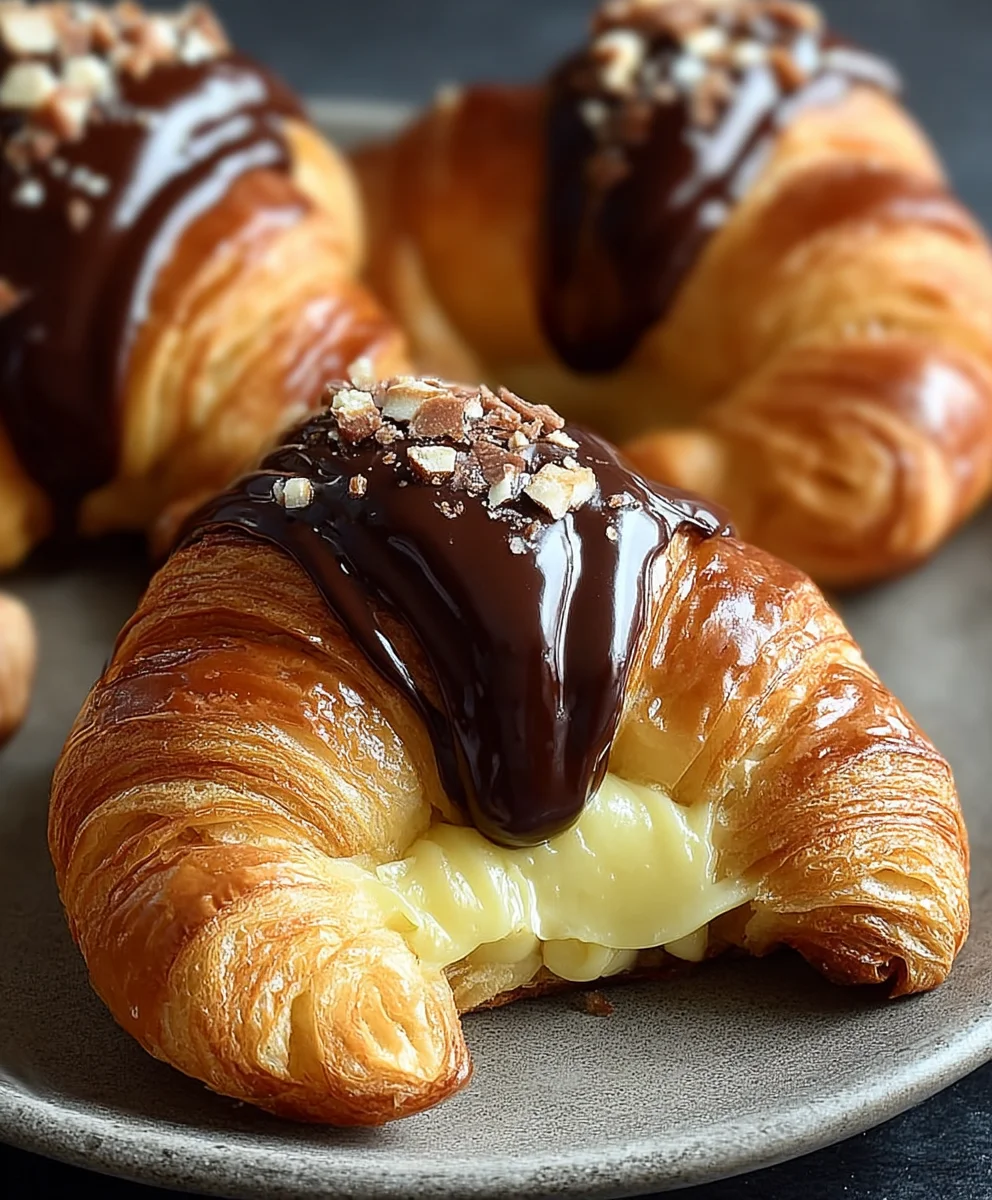 Boston Cream Pie Croissants- Decadent Pastry Treat