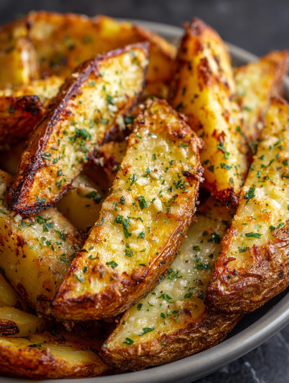 Easy Baked Garlic Parmesan Potato Wedges
