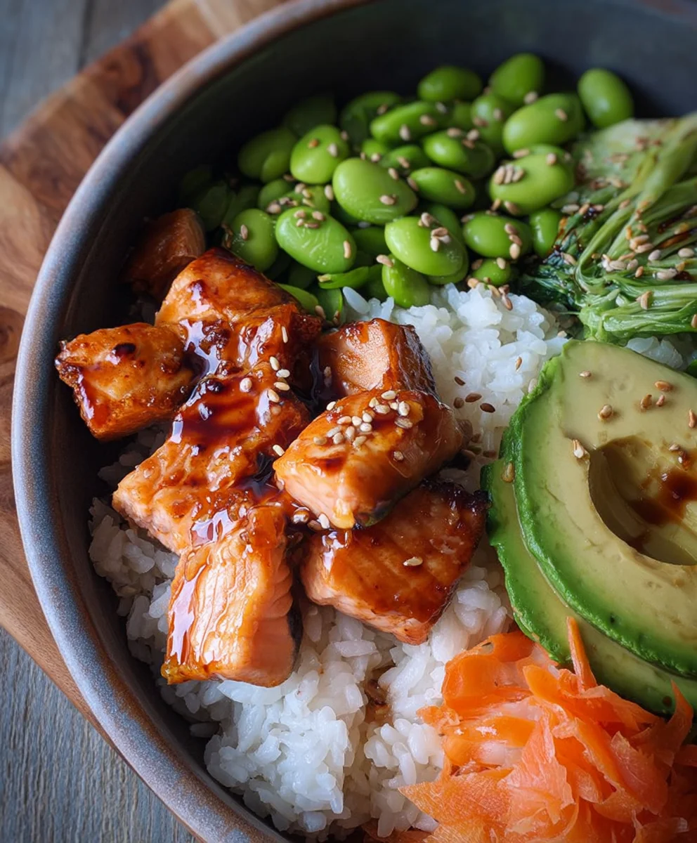 Gluten-Free Teriyaki Salmon Sushi Bowl Recipe