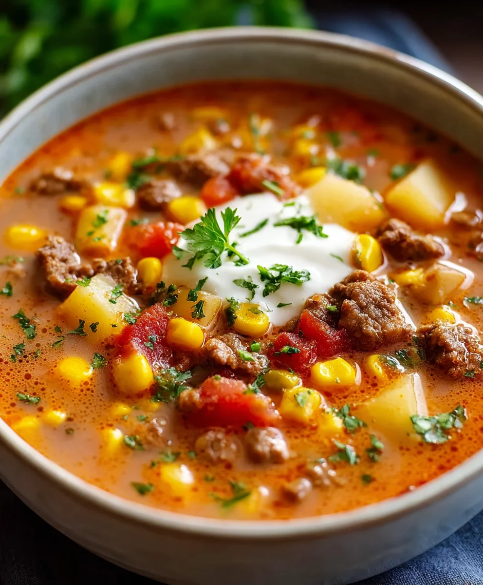 Creamy Beef Cowboy Soup-Hearty Flavorful Family Favorite