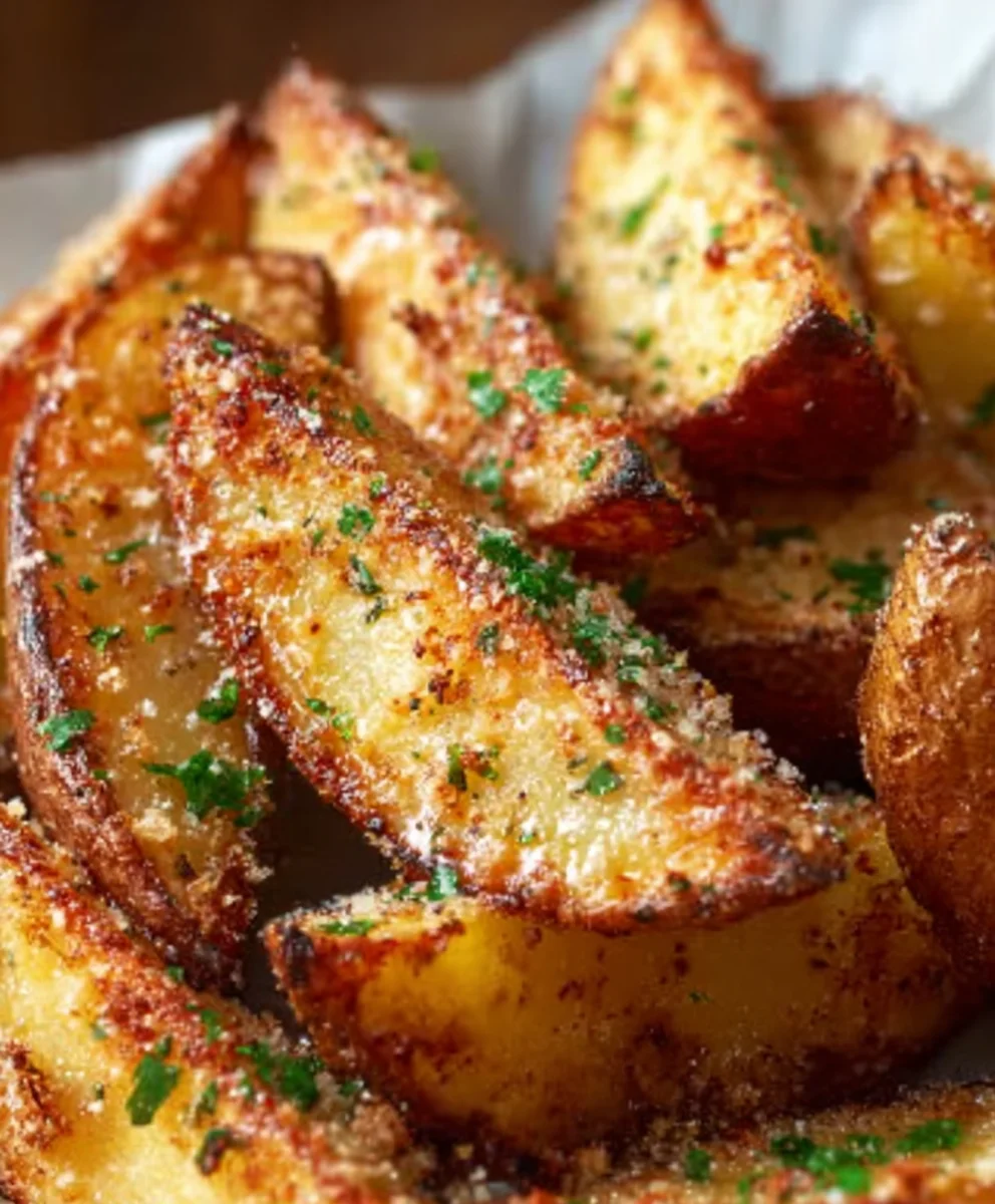 Easy Baked Garlic Parmesan Potato Wedges