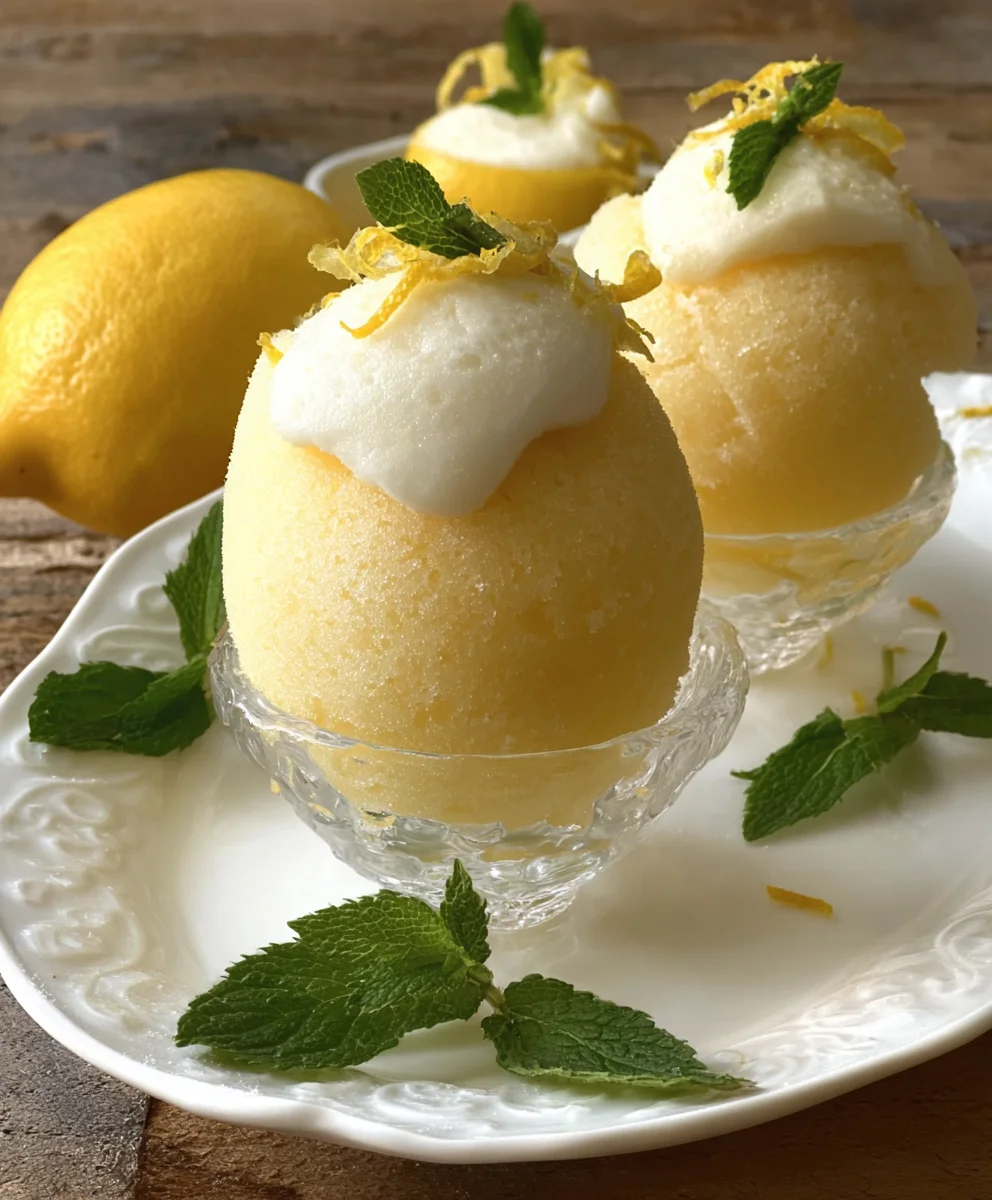 Frozen Lemon Shell Sorbetto - Refreshing Dessert