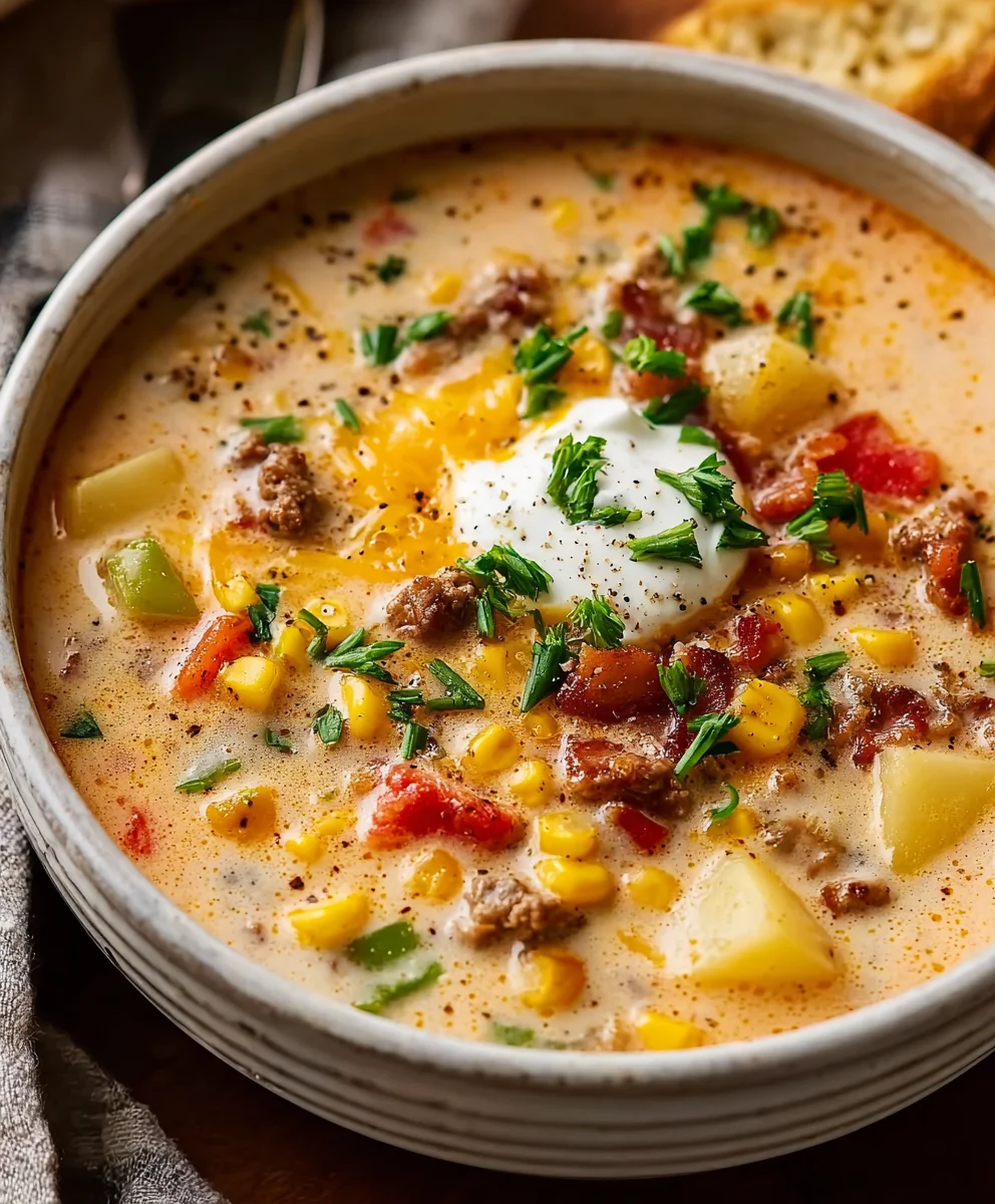 Creamy Beef Cowboy Soup-Hearty Flavorful Family Favorite