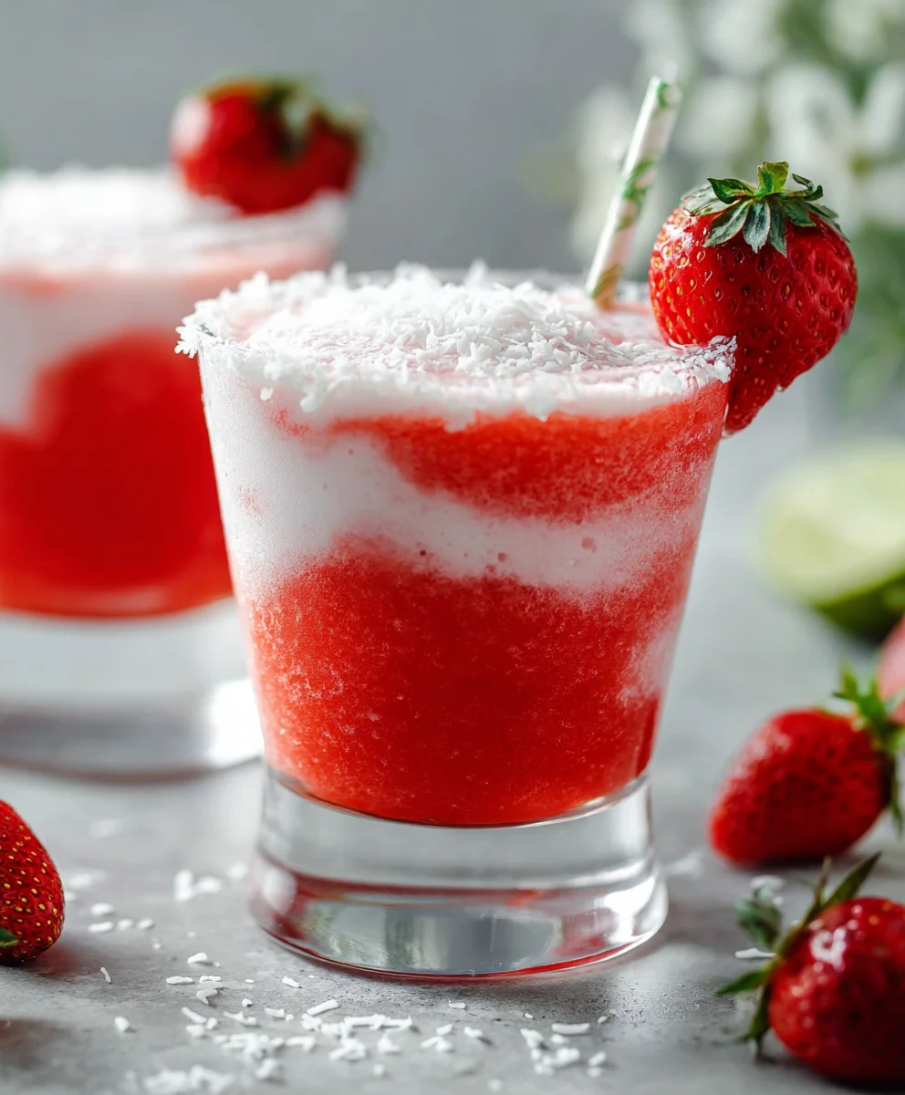 Strawberry Coconut Daiquiri- Refreshing Non-Non-Non-Alcoholic Alternativeic Treat