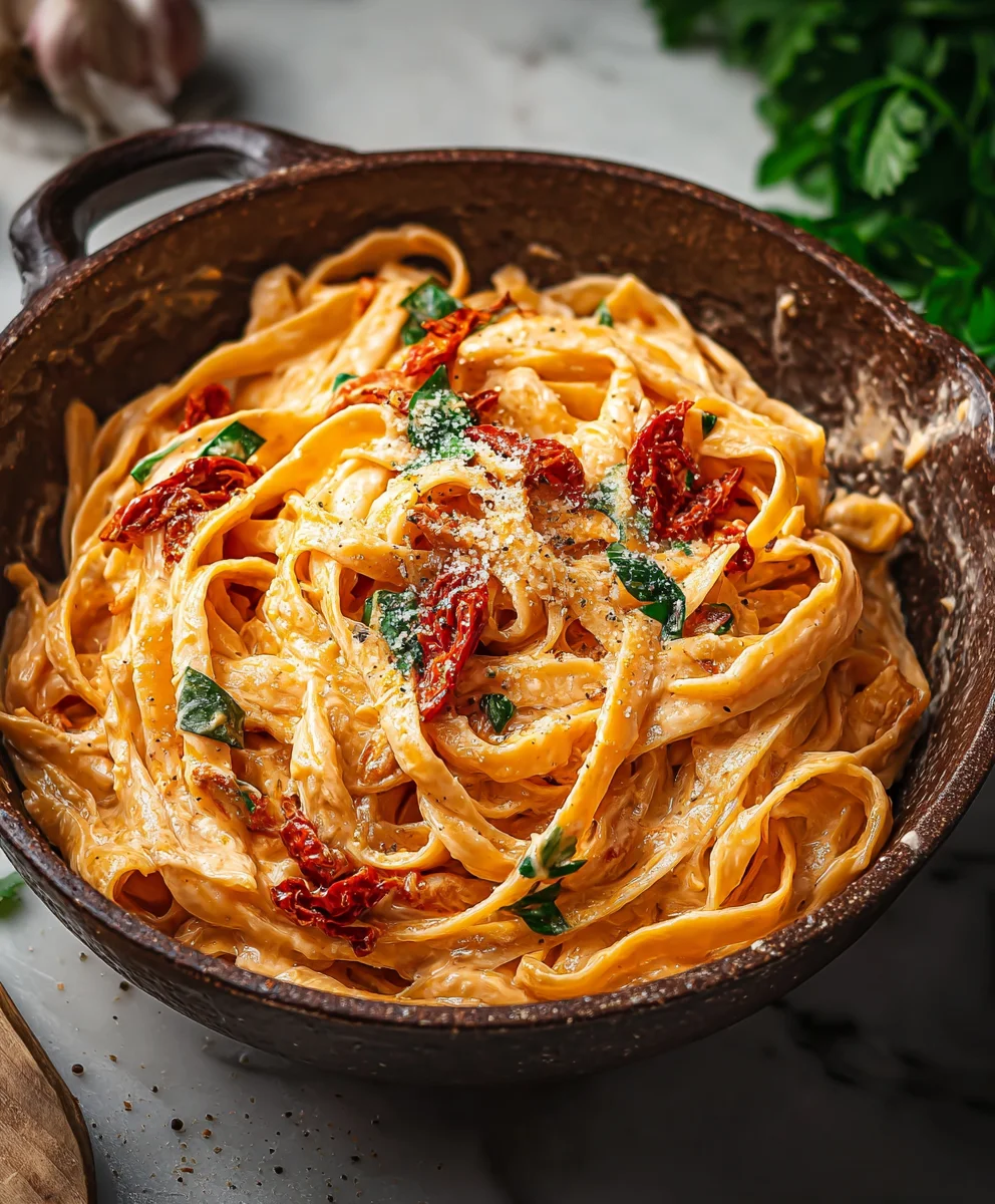 Creamy Vegan Sun-Dried Tomato Pasta Recipe