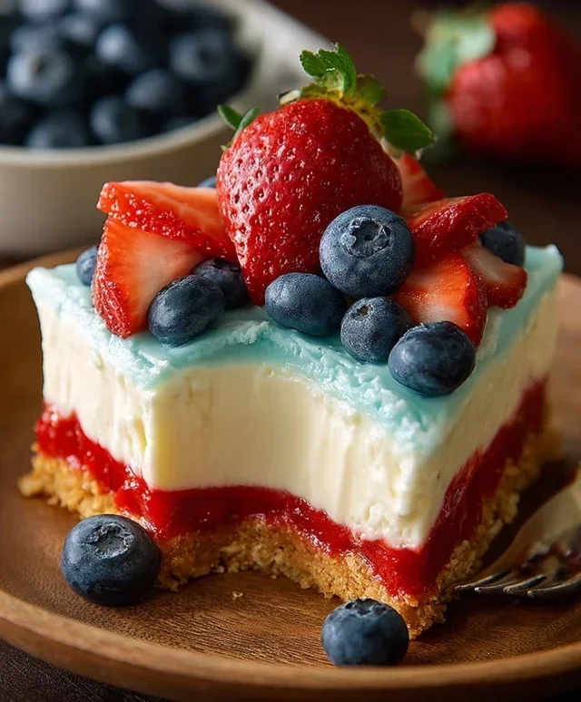 No Bake Patriotic Cheesecake