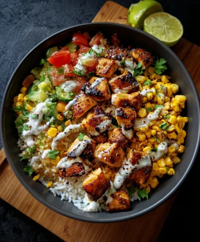 Street Corn Chicken Rice Bowl
