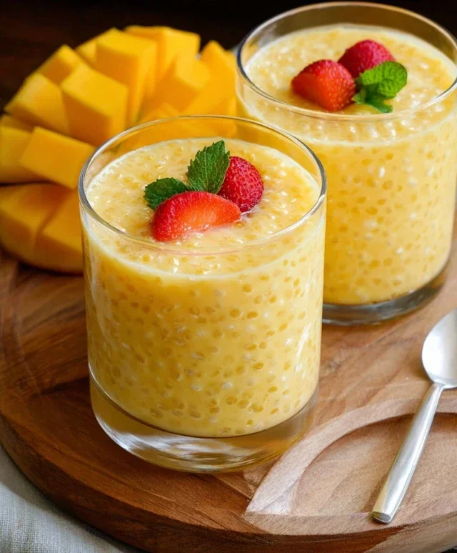Mango Tapioca Pudding (Mango Sago)