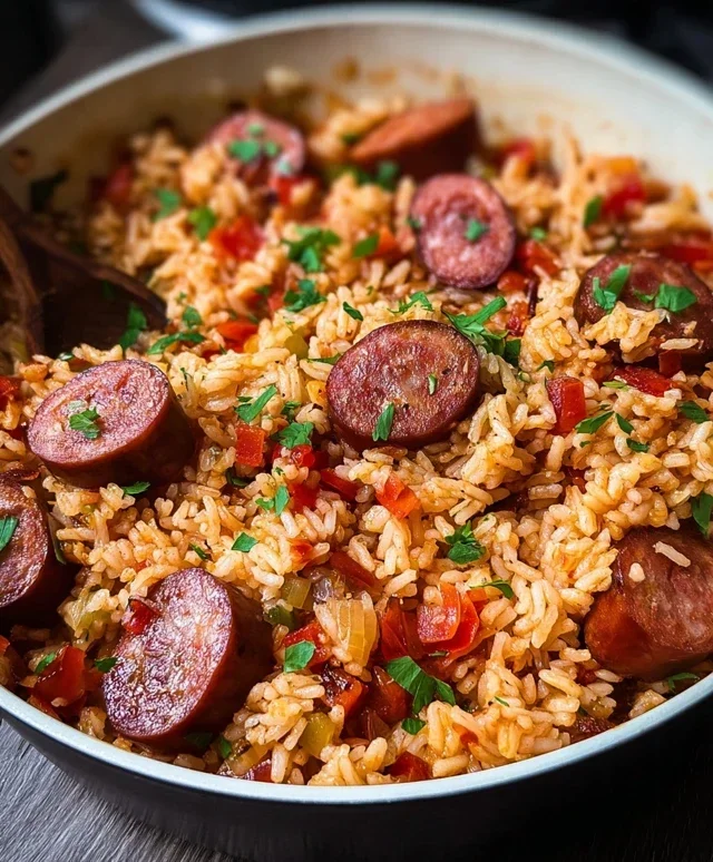 One Pot Smoked Sausage And Rice