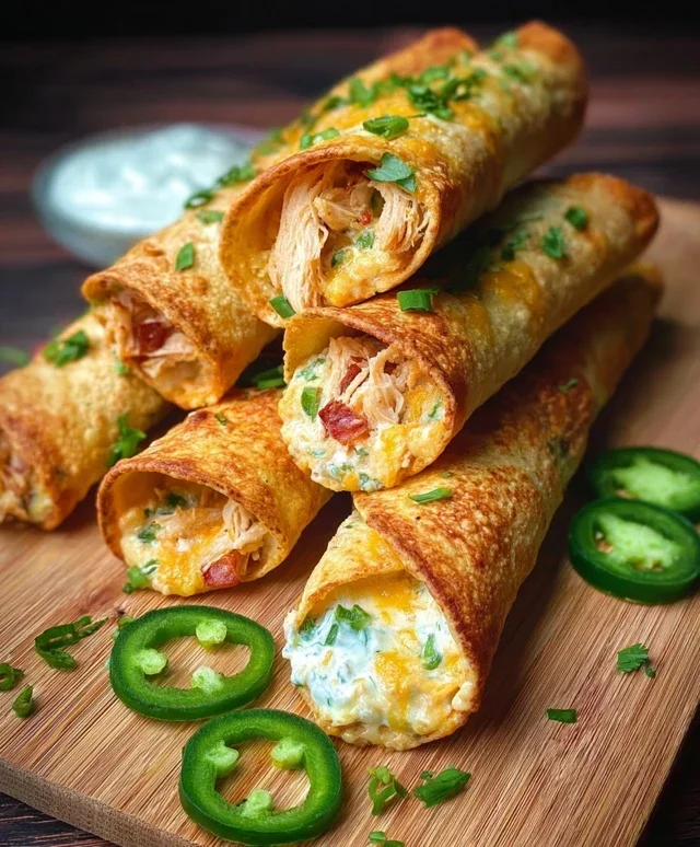 Jalapeno Popper Chicken Taquitos