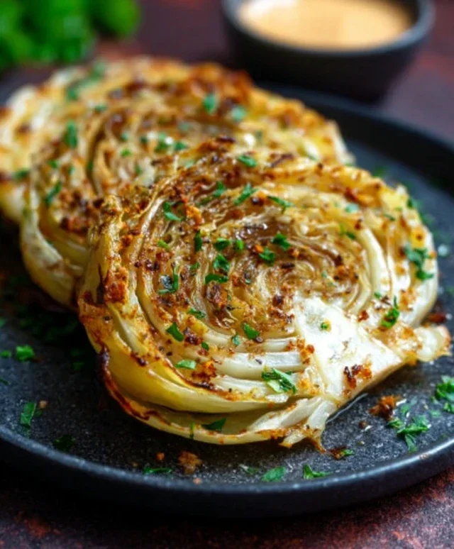 Oven Roasted Garlic Cabbage Steaks