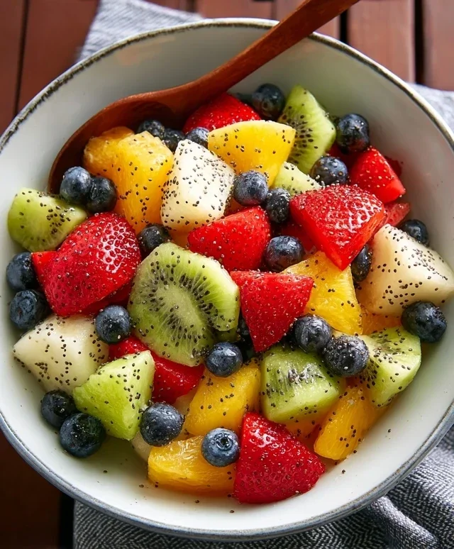 Fruit Salad with Honey-Lime Poppy Seed Dressing