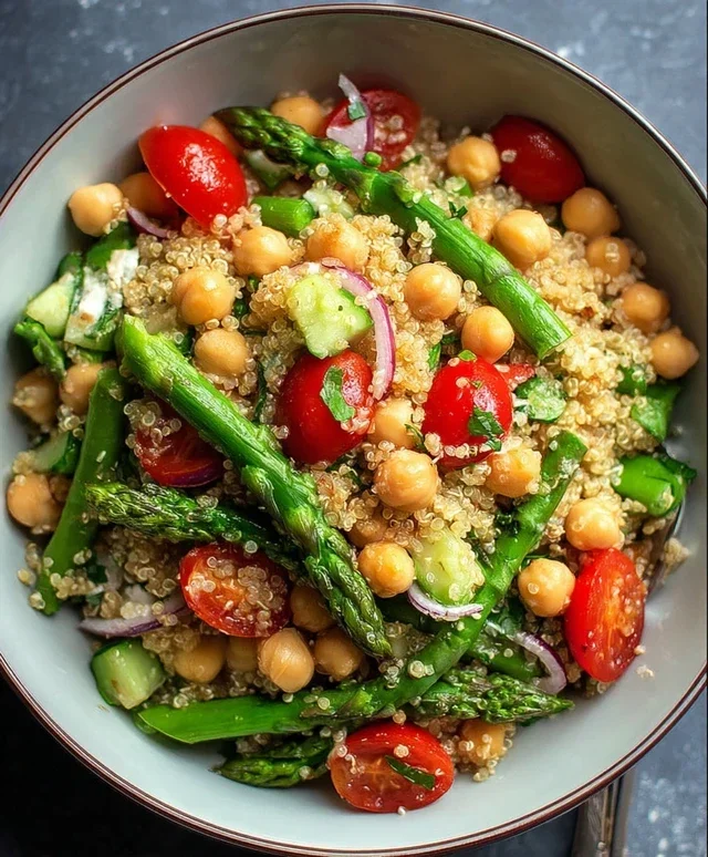 Asparagus Chickpea Quinoa Salad