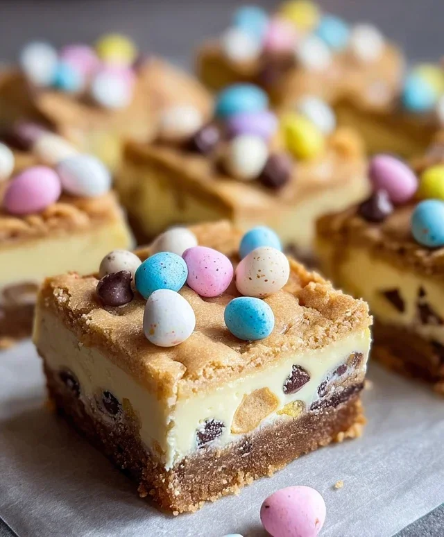 Mini Egg Cheesecake Cookie Bars