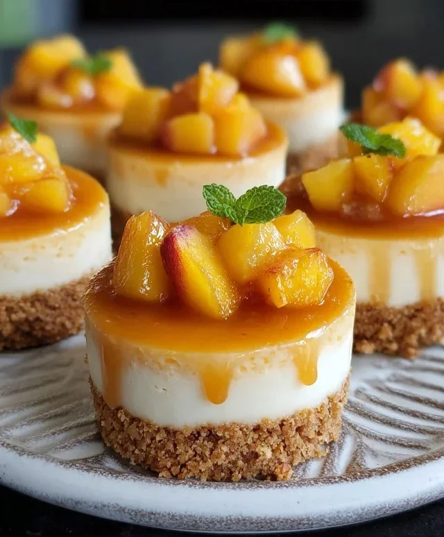 Peach Cobbler Mini Cheesecakes