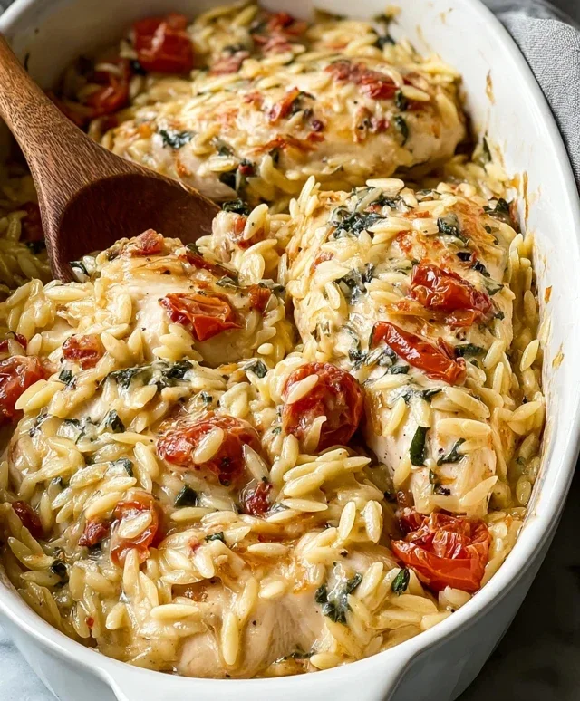 Orzo Tuscan Chicken Bake