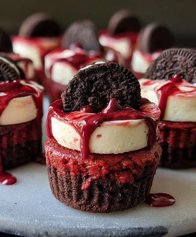 Mini Red Velvet Oreo Cheesecakes
