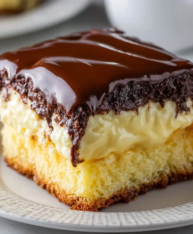 Boston Cream Poke Cake