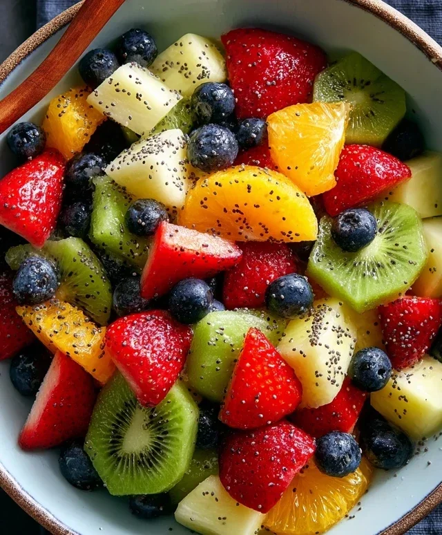 Fruit Salad with Honey-Lime Poppy Seed Dressing