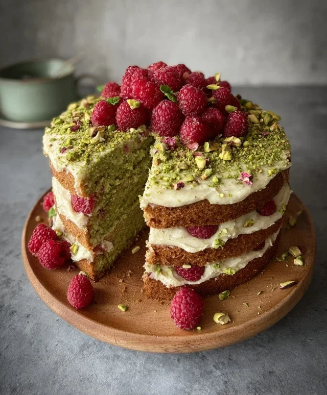 Pistachio Raspberry Cake