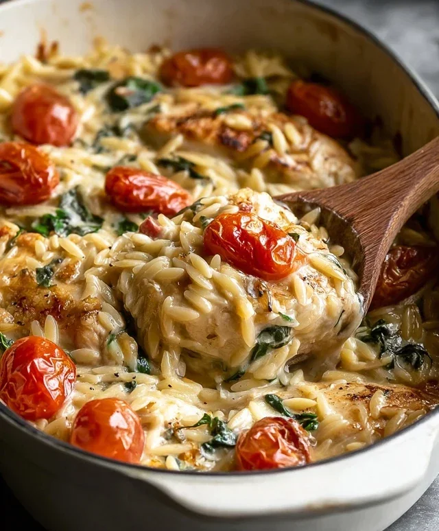 Orzo Tuscan Chicken Bake