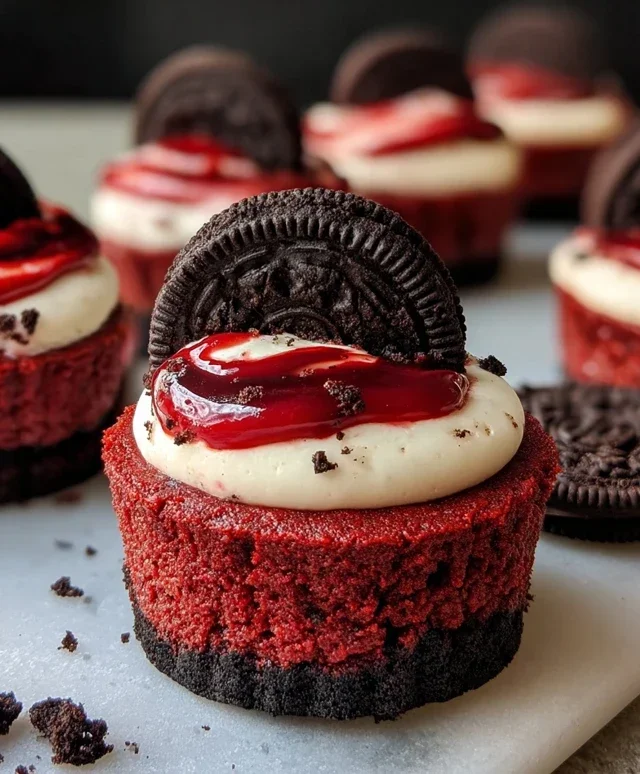 Mini Red Velvet Oreo Cheesecakes