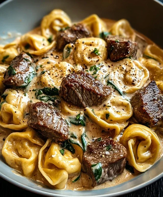 Cracked Garlic Steak Tortellini in Creamhouse Sauce Bliss