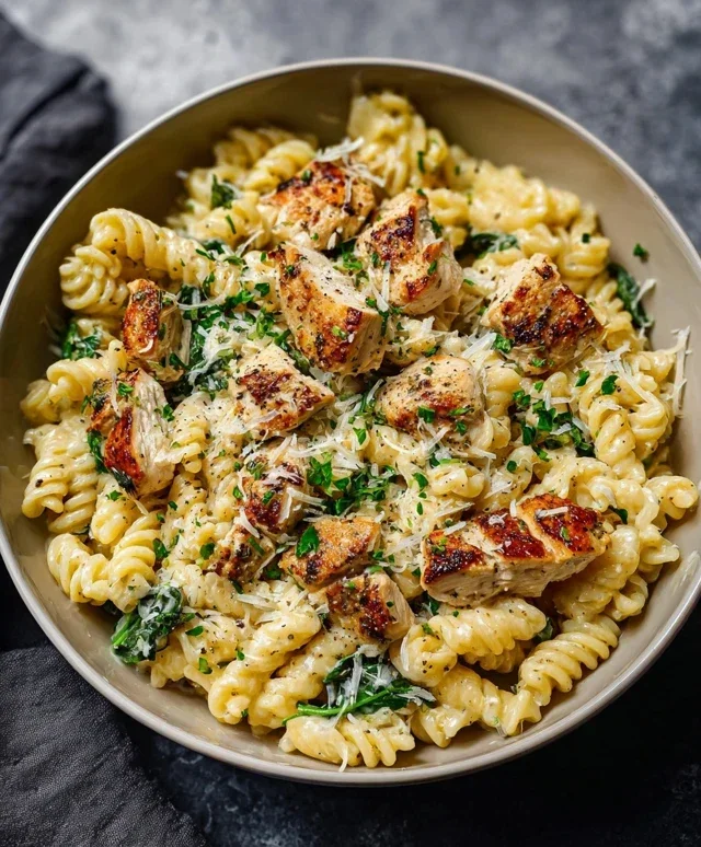 Healthy Garlic Parmesan Chicken Pasta