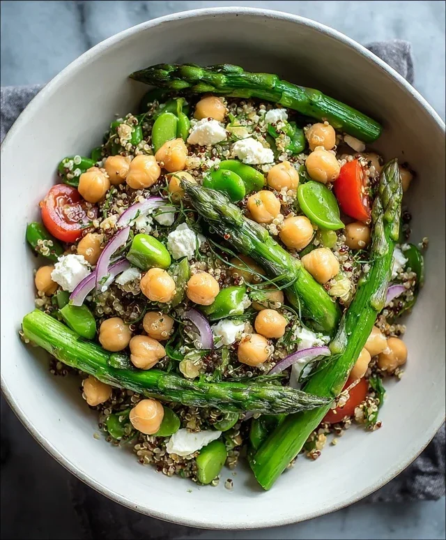 Asparagus Chickpea Quinoa Salad