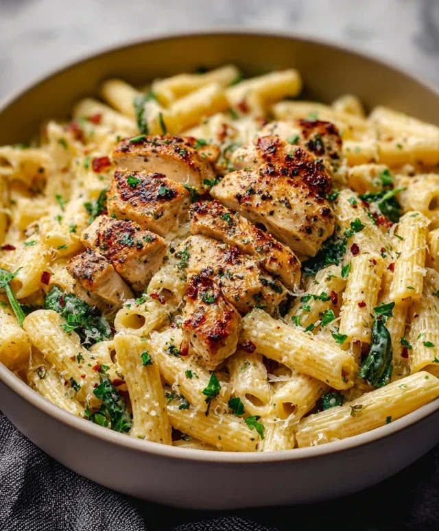 Healthy Garlic Parmesan Chicken Pasta