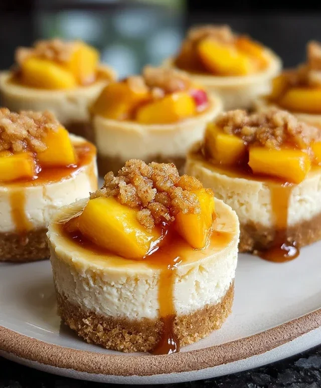 Peach Cobbler Mini Cheesecakes