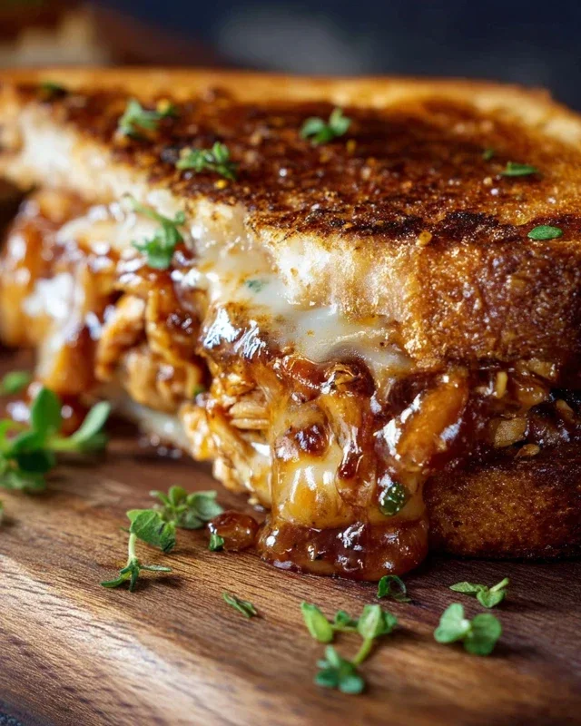 BBQ Chicken Grilled Cheese Sandwich