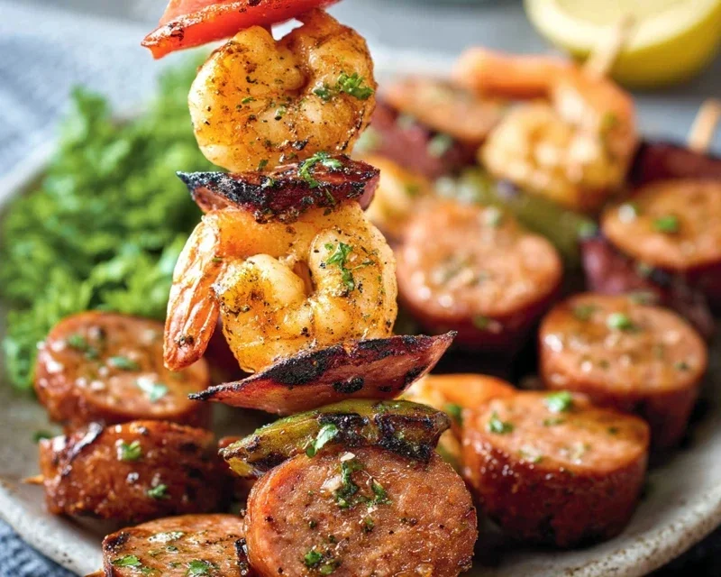 Sausage and Shrimp Kabobs