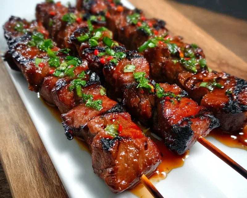 BBQ Beef Skewers with Filipino BBQ Marinade