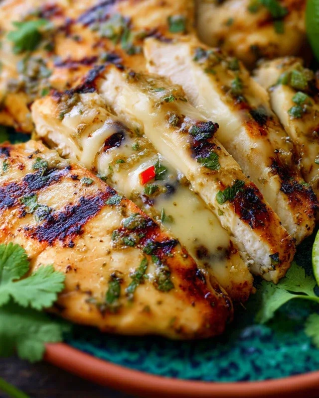 Grilled Salsa Verde Chicken with Pepper Jack