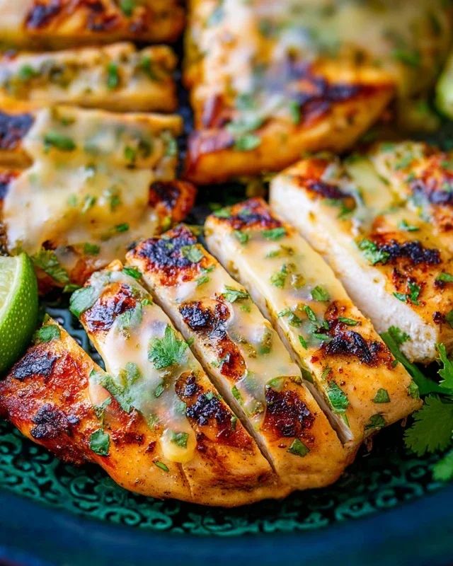 Grilled Salsa Verde Pepper Jack Chicken