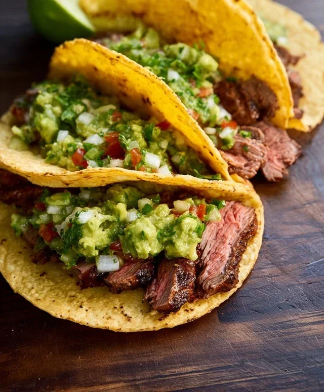 Grilled Steak Tacos with Avocado Salsa