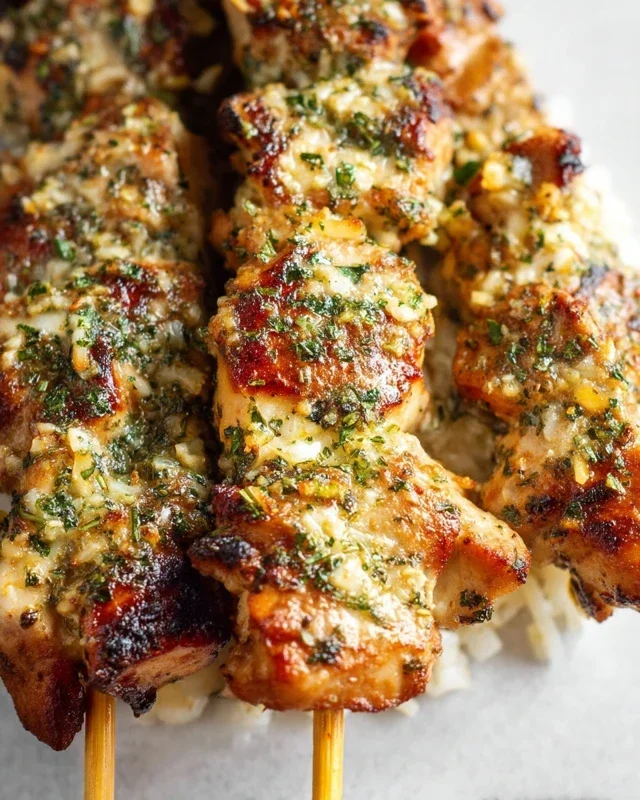 Garlic Parmesan Chicken Skewers