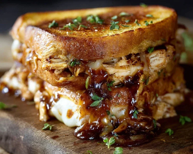 BBQ Chicken Grilled Cheese Sandwich